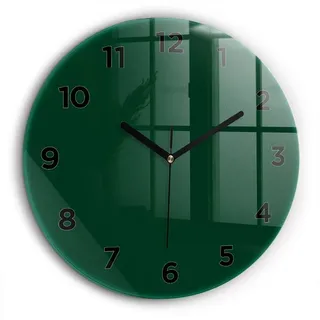 Tulup Wanduhr Modernistische Glaswanduhr 60cm Uhr aus gehärtetem Glas grün