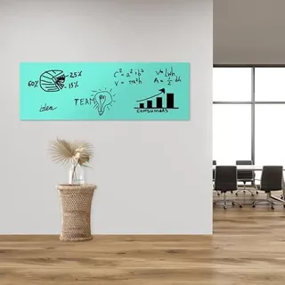 Magnetfolie | Haftgrund für Magnete | Magnettafel | Ferrofolie selbstklebend | beschreibbar, abwischbar, magnetisch | (mint, 200x40cm)