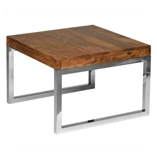 Lomadox Beistelltisch, braun, Massivholz, Metallgestell, Landhaus, 60/40/60cm