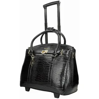 Bowatex Business Damen Aktentasche Laptoptasche 2 Rollen Trolley Schwarz