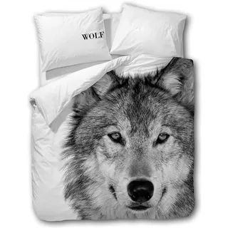 Traumschlaf Wendebettwäsche Wolf Grau 135 x 200 cm + 80 x 80 cm