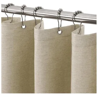 LuxusKollektion Duschvorhang Duschvorhang Leinen Anti-Schimmel Stoff Textil wasserdicht schwer beige