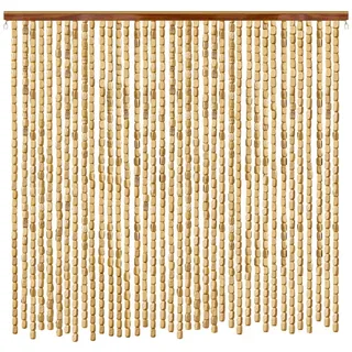 Sh000ad Holzperlenvorhang,Bambusvorhang Türvorhang Hölzern Natur Perlenvorhang,Retro Innen-/Außen Raumteiler Insektenschutz Vorhang Fadenvorhang,Anpassbar,Breite x Höhe (140cm x 190cm(140 Stränge))