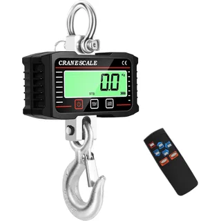 Digitale Kranwaage, 2000KG 2T 4400lbs Elektronische Hängewaage, Industrie Hängende Waage mit präzisem Sensor, Mini tragbare LCD Waage mit Haken, Zugwaage Wildwaage Digital für Jagd, Bauernhof, Fabrik