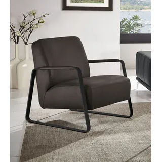 W.Schillig Cocktailsessel quadroo Velourgewebe 65 x 82 x 82 cm Braun mit Kissen