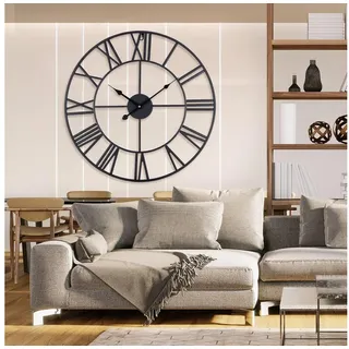 FELIXLEO Funk-Pendelwanduhr Wanduhr 60cm lautlos römische Ziffern Quarz
