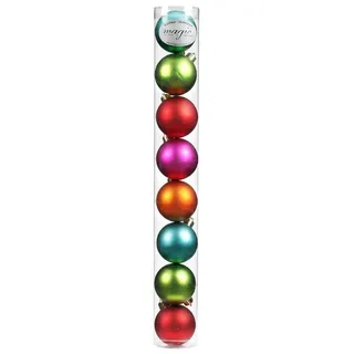 Magic 8 Weihnachtskugeln Kunststoff 6cm Mille-Fiori bunt