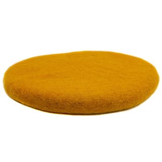 feelz - Sitzkissen rund aus Filz - Verschiedene rot-, orange- und gelbtöne - 100% Wolle - Durchmesser ca. 40 cm - Höhe ca. 2-3 cm - Handarbeit (Sonnengelb)