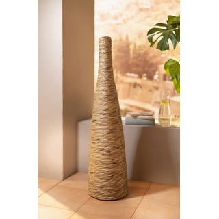 große Dekovase Wasserhyazinthe in Flaschenform, 100 cm hoch, Bodenvase für Trockenblumen
