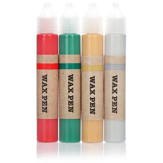 COM-FOUR® 4-teiliges Wachsstifte für Kerzen Set - Wachs-Liner in tollen Farben - Kerzenpen zum Bemalen von Kerzen - Candle Liner - Kerzenstift (04 Stück - Wachsstifte)