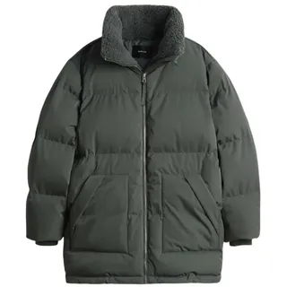 Opus Damen Jacke | HILEEN Loose Steppjacke mit Teddyfellkragen Dark sage, 42 - 42