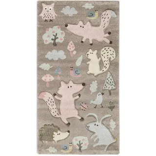 Sigikid Kinderteppich Forest, Taupe, Textil, Tier, rechteckig, 133x200 cm, Textiles Vertrauen - Oeko-Tex®, für Fußbodenheizung geeignet, in verschiedenen Größen erhältlich, Hausstauballergiker Fasern thermofixiert (heatset), pflegeleicht, strapazierfähig, Teppiche & Böden, Teppiche, Teppich Kinderzimmer