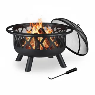 Relaxdays Feuerschale Ø 63,5 cm Schwarz