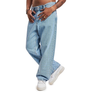 JACK & JONES Herren Wide Leg Jeans Loose Fit Relaxed Denim 90 ́s Vintage Baggy Style JJIALEX, Farben:Blau, Größe Jeans:31W / 32L, Z-Länge:L32