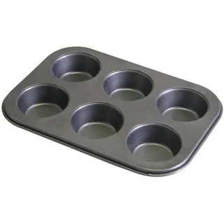 axentia Muffinform 6er 30x20 cm Antihaft, Schwarz, Klassisch, Muffin Form