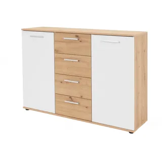 Die Möbelfundgrube Jelsi 210 x 85 x 35 cm artisan eiche (nachbildung)/weiß