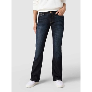 Bootcut Mid Waist Jeans aus Baumwollmischung Modell 'Bella', Dunkelblau, 26/34