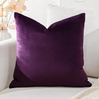 Artscope Samt Kissenbezug Kissenhülle Dekorative Dekokissen Sofakissen Lendenkissen Wurfkissenbezug Sofa Schlafzimmer 60x60cm Lila