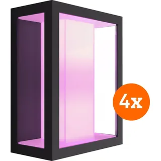 Philips Hue Impress Wandleuchte White & Color Schwarz Breit 4er-Pack
