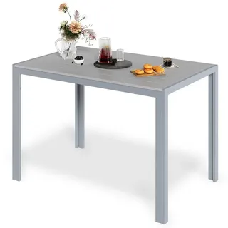 TLGREEN Gartentisch 110x70cm WPC Balkontisch,Rechteckiger Terrassentisch, Esstisch Outdoor (Hitze- und Wetterbeständig, rutschfest, Brettbreite 9cm) grau