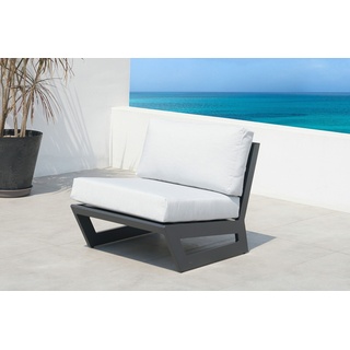 OUTFLEXX Loungesessel, anthrazit / creamy white, Aluminium / Polyester, 73x86x66 cm, inkl. Polster