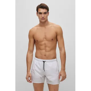 Badeshorts BOSS "Iconic", Herren, Gr. XXL, N-Gr, weiß (weiß 100), Microfaser, Polyester, unifarben mit Farbeinsatz, sportlich, Badehosen, mit Gesäßtasche