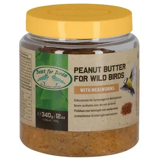 esschert design Nistkasten Erdnussbutter mit Mehlwürmern im PET Becher für Wild Vögel ohne Salz