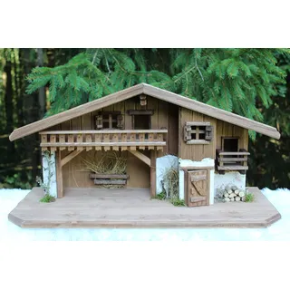 garten deko fuchs Große Premium Weihnachtskrippe (W26) Krippe Krippenstall Weihnachten-Weihnachtskrippen