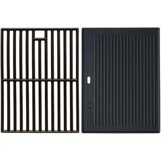 TAINO Pro 4+0/1 Gusseisen Rost Grillplatte Grillrost Zubehör Set Gasgrill Grill