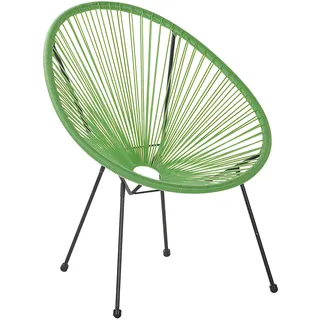 Beliani Rattanstuhl Gartenstuhl 70 x 90 x 87 cm grün/schwarz 1 St.