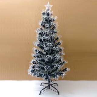Starlet24® Weihnachtsbaum mit LED Glasfaser Künstlicher Tannenbaum Christbaum Weiss 120cm