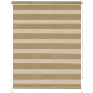 Rettika Doppelrollo Klemmfix ohne Bohren – Sandstrand – Breite 70 cm, Höhe 150 cm – Duo Rollo für Innenräume, Sichtschutz Fensterrollo mit Lichtregulierung