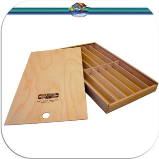 Holzbox KOH-I-NOOR Holzschiebebox für Stifte Pinsel Bleistifte etc. Stiftebox Aufbewahrungsbox Pinselbox Stifteköcher