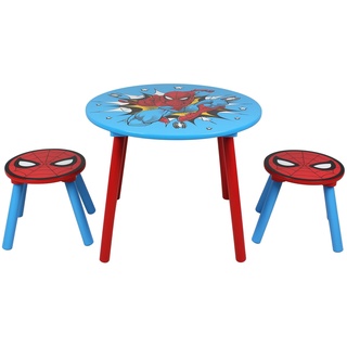 Disney Marvel Spider-Man-Set mit Tisch und Hockern, für Kinder, inkl. 2 Hockern