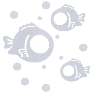 Milisten Acryl Spiegel Wandaufkleber Fisch Design Wandtattoo Badezimmer | Acryl Spiegel Wandtattoo mit Fisch- und Blasenmotiv für Badezimmer, Wohnzimmer und Schlafzimmer als dekorative Wandgestaltung