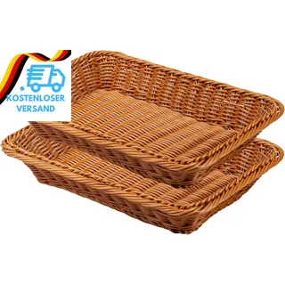 2Er Set Brotkörbchen Brotkorb Geflochten 35 X 25 X 7 Cm Körbchen Aus Polypropyle