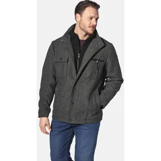 Langjacke JAN VANDERSTORM "Jacke INGRIDSON", Herren, Gr. 74, grau (grau melange), Obermaterial: 80% Polyester COOLMAX PES(Coolmax). 20% Wolle mw., Mäntel Langjacke