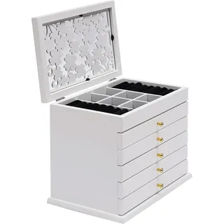 OUKANING Schmuckkästen 6 Ebenen - Schmuck Organizer mit 5 Schublade Schmuckaufbewahrung Schmuckkasten Groß für Halsketten, Ohrringe, Uhren, Armbänder