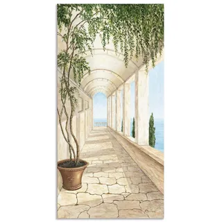 ARTLAND Wanddeko Wandbild Alu Verbundplatte für Innen & Outdoor Bild 30 x 60 cm Architektur Gebäude Sehenswürdigkeiten Malerei Creme Capri A5VL