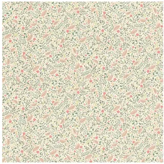 Rasch Vliestapete 795011 - Blumentapete, strukturiert, floral, geblümt, (1 St), Skandi grün|orange|rosa