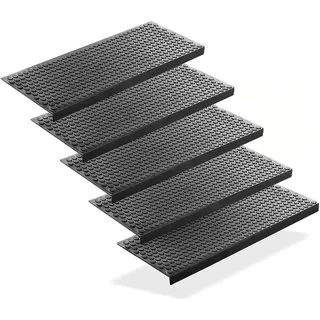 BigDean 3 Stück Stufenmatten aus Gummi 75 x 25 cm Outdoor Kreis Design | Treppenstufenmatten Anti Rutsch Gummimatten