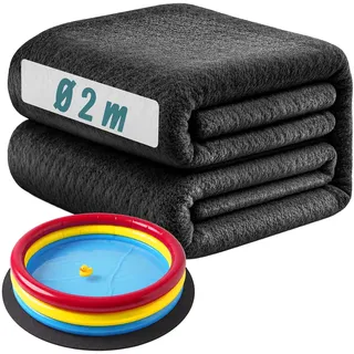 Relaxdays Poolunterlage schwarz Ø 2 m