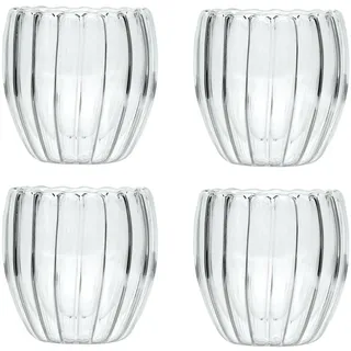 Intirilife Doppelwandiges Thermo Glas Set 4-tlg. 0,19 l