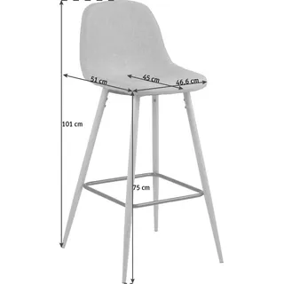 Actona Barhocker 46,6 x 101 x 51 cm Silber