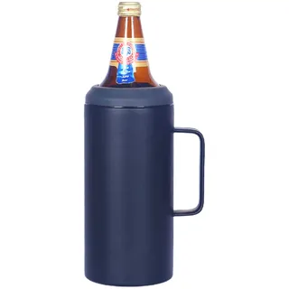 Gteller 1,2 l Edelstahl-Kühler, doppelwandig, vakuumisolierter Flaschenhalter und -halter (schwarz)