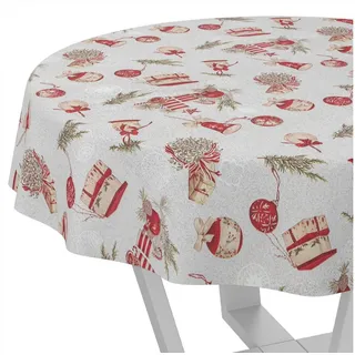 ANRO Wachstuchtischdecke abwaschbar Rund 120 cm Rot