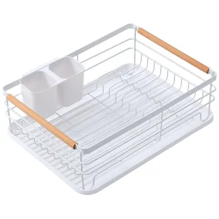 Home Nature Wohnkonzept Geschirrabtropfgestell Küchen Organizer Abtropfgestell Metall einlagig weiß nordisch Spülbecken Tellerhalter 43 cm