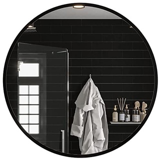Kryspol Runder Spiegel FENIKS 80 cm, wandmontiert, Badezimmer, hängend, Modern Design (Runder 80 cm)