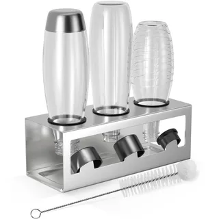 Flaschenhalter Edelstahl Abtropfgestell für SodaStream Crystal Emil 3 Flaschen