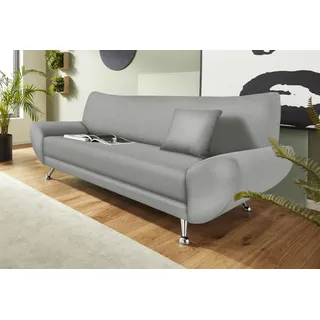 Home Affaire 3-Sitzer HOME AFFAIRE "Saltare elegant & komfortabel, toller Designfuß, bequem, Breite 205cm", grau, B:205cm H:78cm T:82cm, Kunstleder SOFTLUX;Luxus-Microfaser ALCAZAR (100% Polyester);Feinstruktur (100% Polyester), Sofas